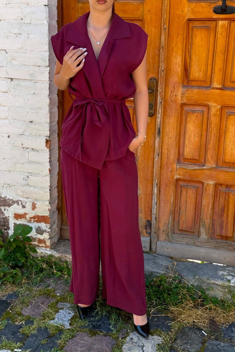 ONE COLOR VEST + TROUSERS WOMAN SET DARK PURPLE/LEJLA ERRET - 2