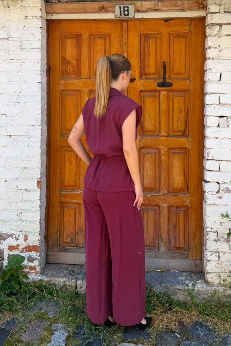 ONE COLOR VEST + TROUSERS WOMAN SET DARK PURPLE/LEJLA ERRET - 4