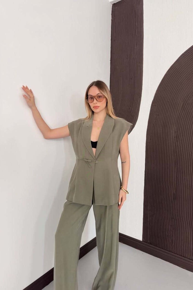 ONE COLOR VEST + TROUSERS WOMAN SET GREEN/JESHILE - 2