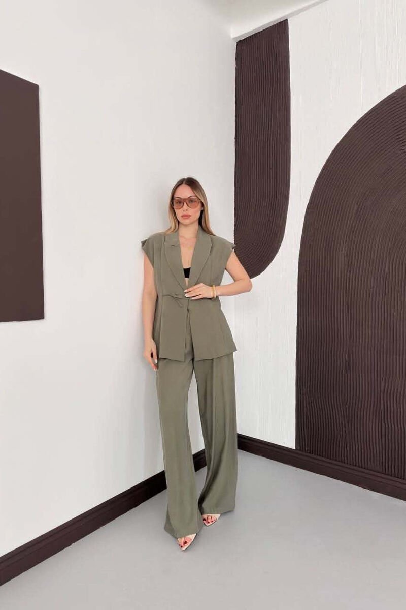 ONE COLOR VEST + TROUSERS WOMAN SET GREEN/JESHILE - 3