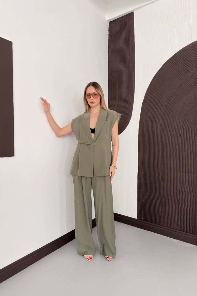 ONE COLOR VEST + TROUSERS WOMAN SET GREEN/JESHILE - 4