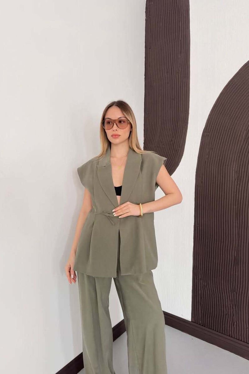 ONE COLOR VEST + TROUSERS WOMAN SET GREEN/JESHILE - 5