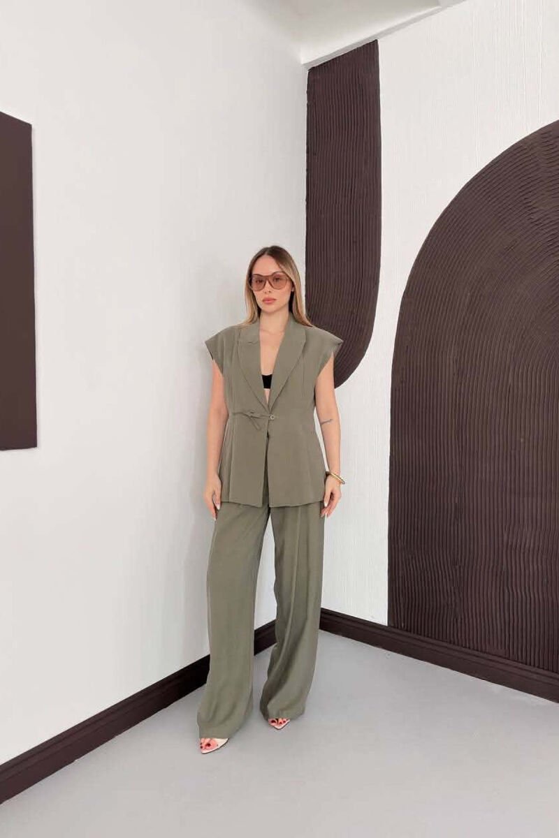 ONE COLOR VEST + TROUSERS WOMAN SET GREEN/JESHILE - 6