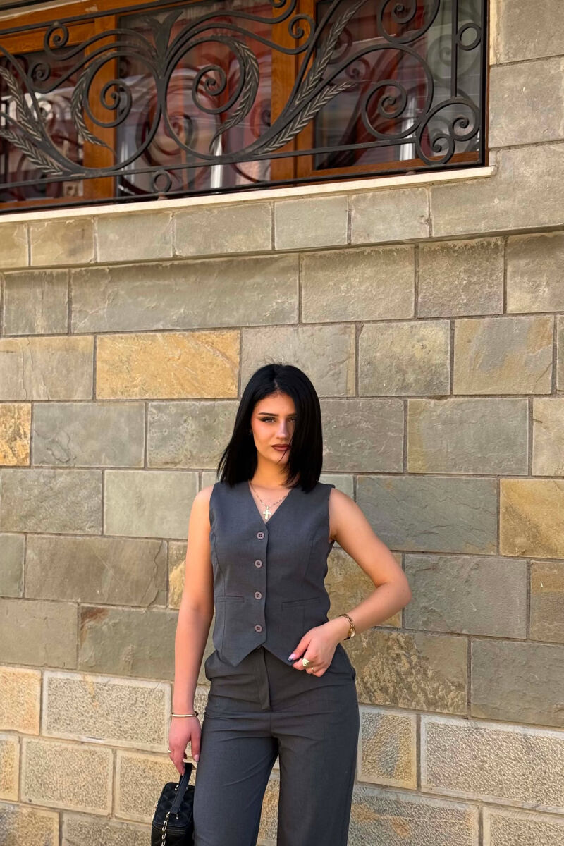 ONE COLOR VEST + TROUSERS WOMAN SET GREY/GRI - 2