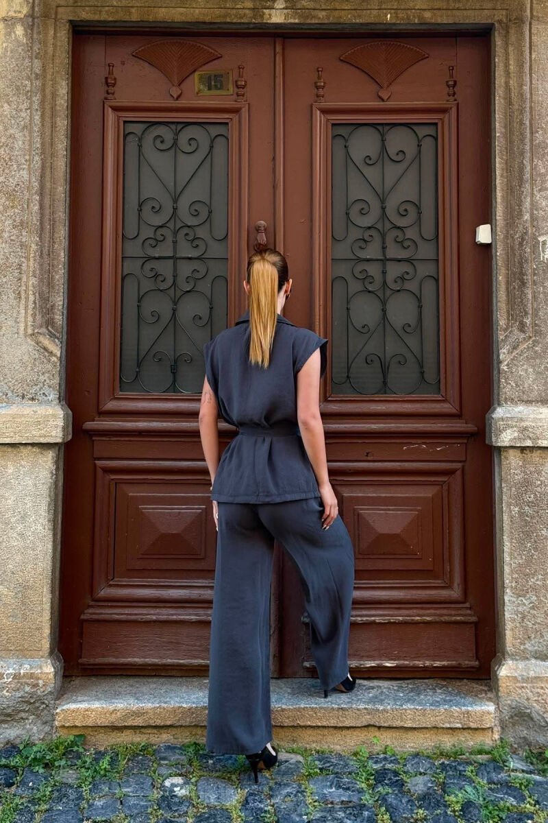 ONE COLOR VEST + TROUSERS WOMAN SET GREY/GRI - 3