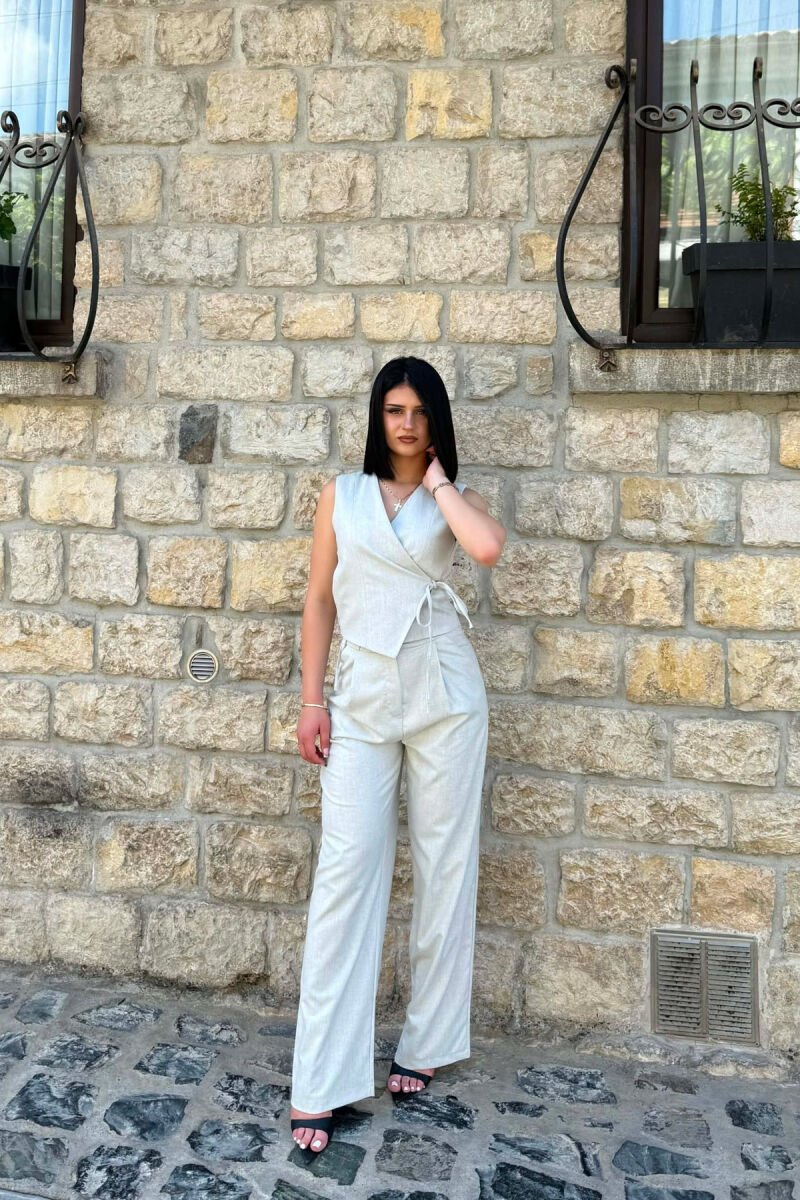 ONE COLOR VEST + TROUSERS WOMAN SET LIGHT GREY/GZ - 4