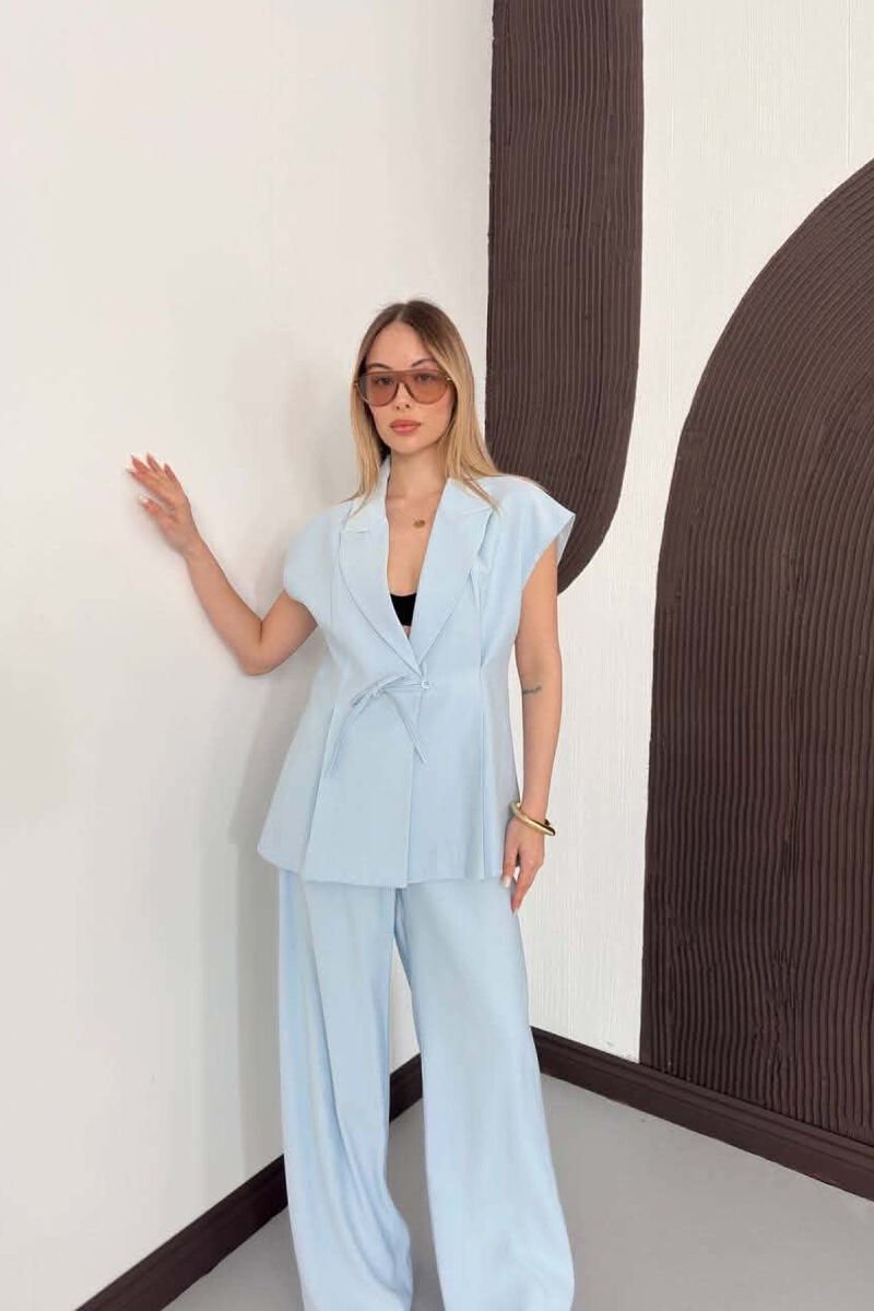 ONE COLOR VEST + TROUSERS WOMAN SET LIGHTBLUE/BZ - 4