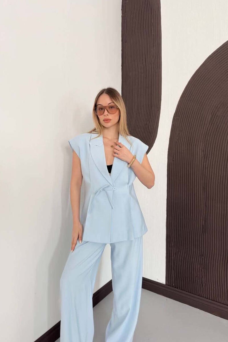 ONE COLOR VEST + TROUSERS WOMAN SET LIGHTBLUE/BZ - 6