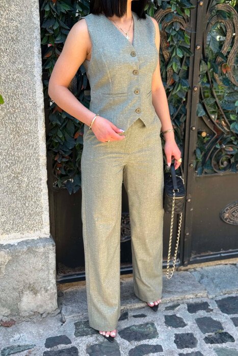 ONE COLOR VEST + TROUSERS WOMAN SET MINT/MENTE - 3