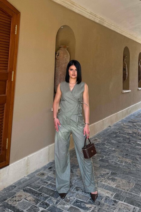 ONE COLOR VEST + TROUSERS WOMAN SET MINT/MENTE 