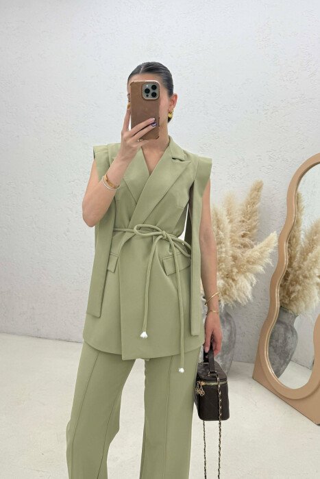 ONE COLOR VEST + TROUSERS WOMAN SET MINT/MENTE - 3