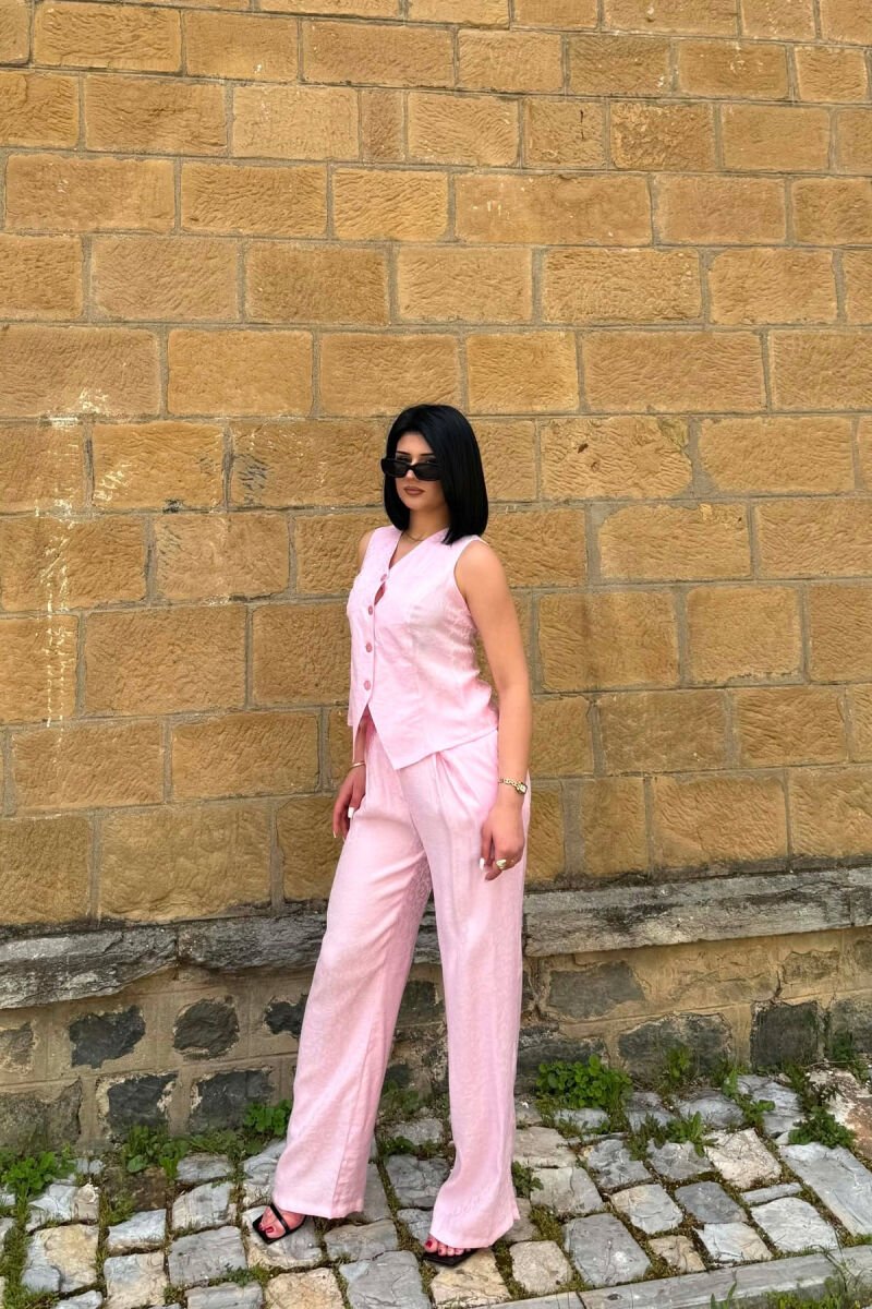 ONE COLOR VEST + TROUSERS WOMAN SET PINK/ROZE - 5