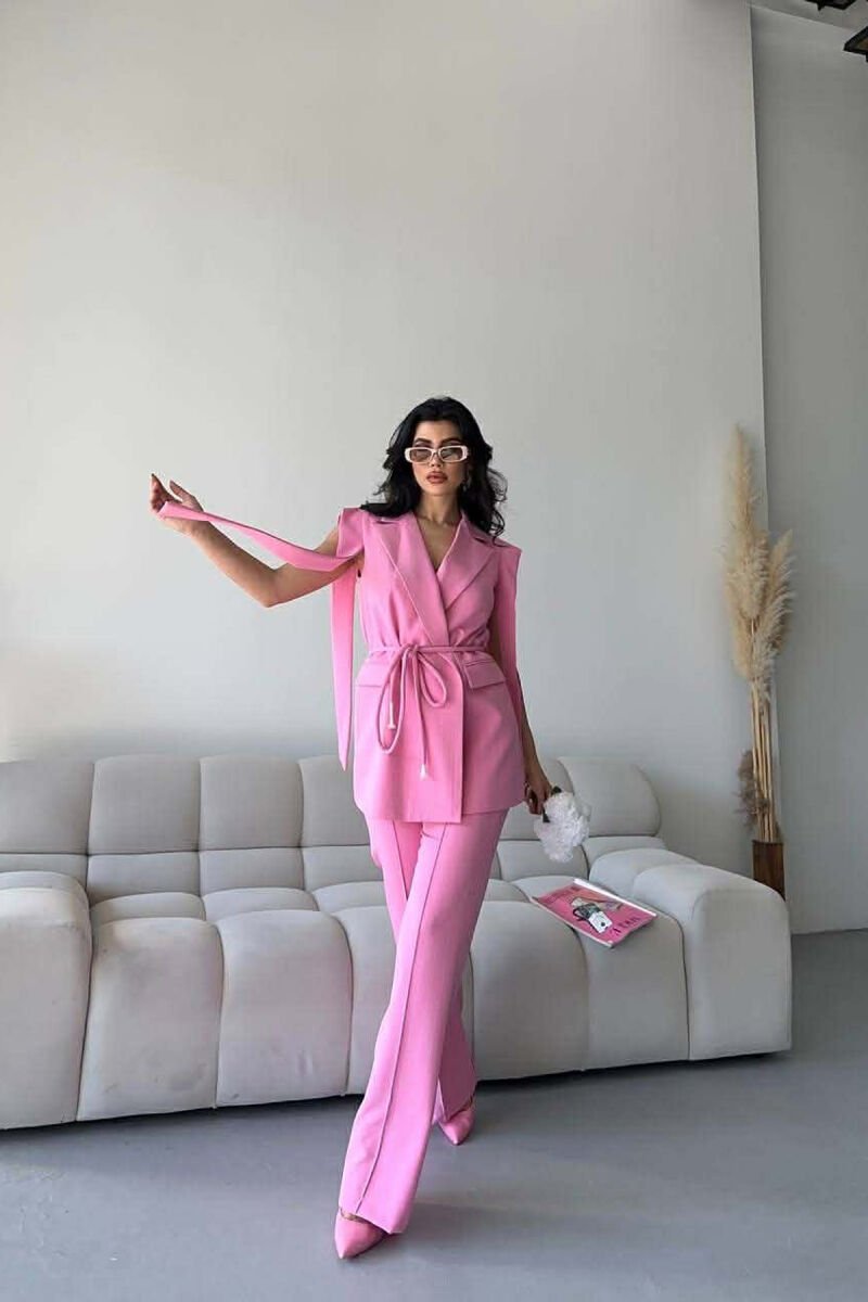 ONE COLOR VEST + TROUSERS WOMAN SET PINK/ROZE - 2