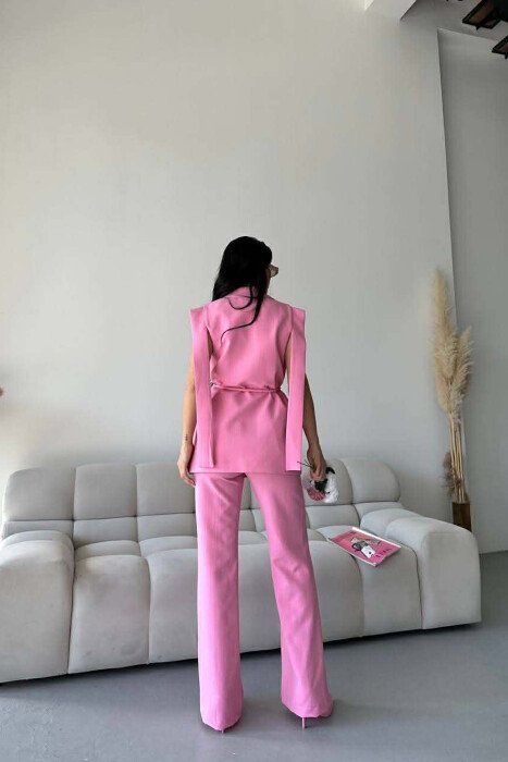 ONE COLOR VEST + TROUSERS WOMAN SET PINK/ROZE - 3