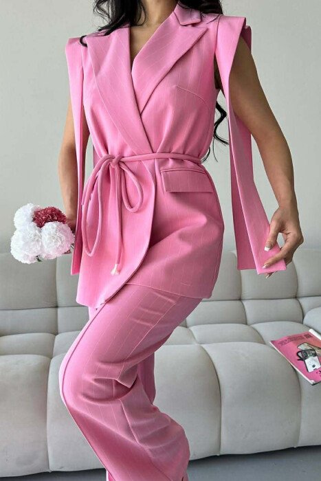 ONE COLOR VEST + TROUSERS WOMAN SET PINK/ROZE - 8