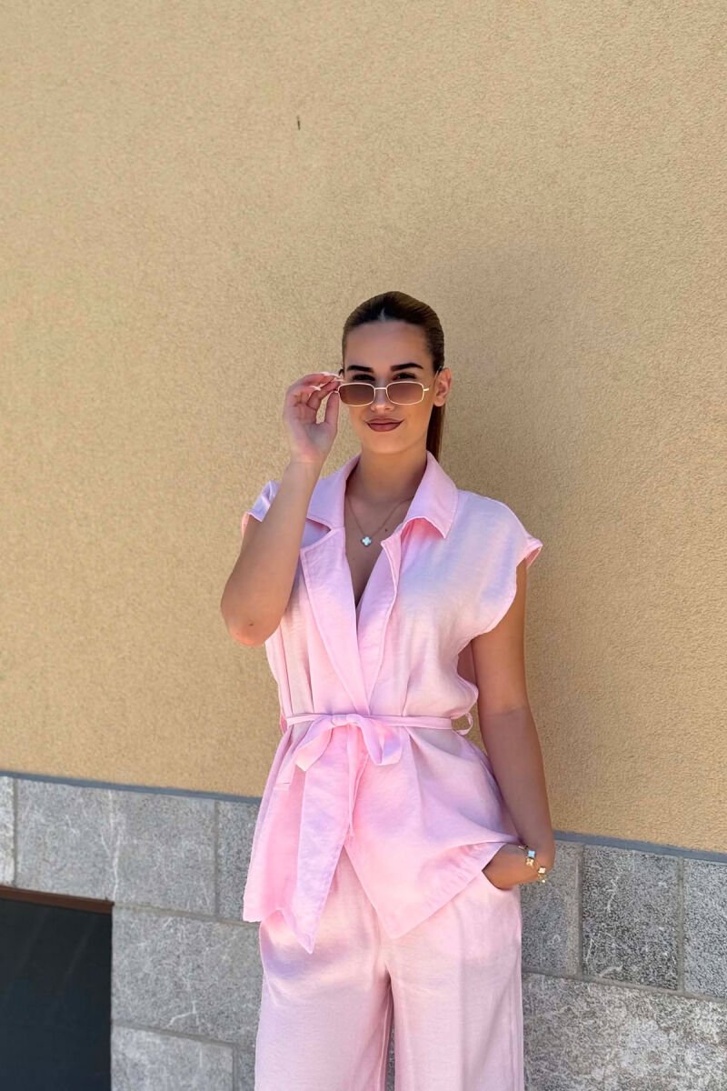 ONE COLOR VEST + TROUSERS WOMAN SET PINK/ROZE - 3