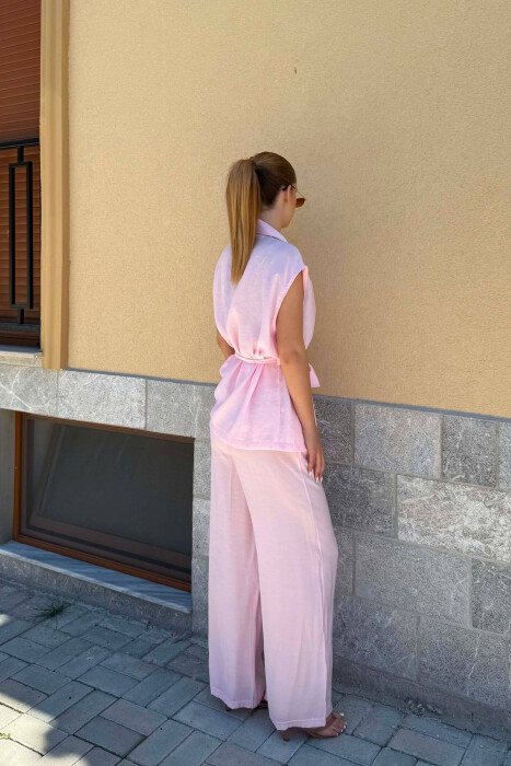 ONE COLOR VEST + TROUSERS WOMAN SET PINK/ROZE - 4