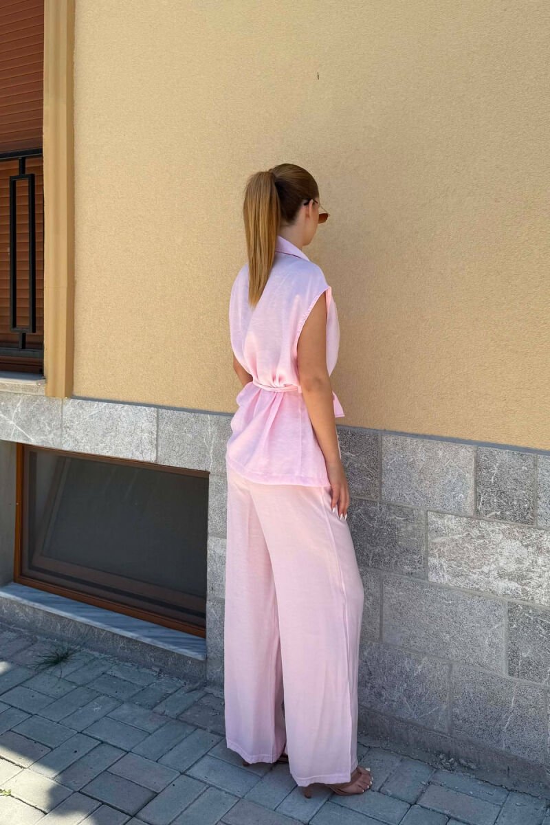 ONE COLOR VEST + TROUSERS WOMAN SET PINK/ROZE - 4