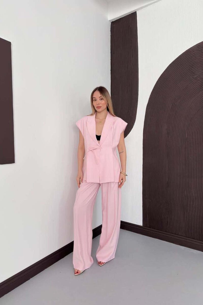 ONE COLOR VEST + TROUSERS WOMAN SET PINK/ROZE - 1