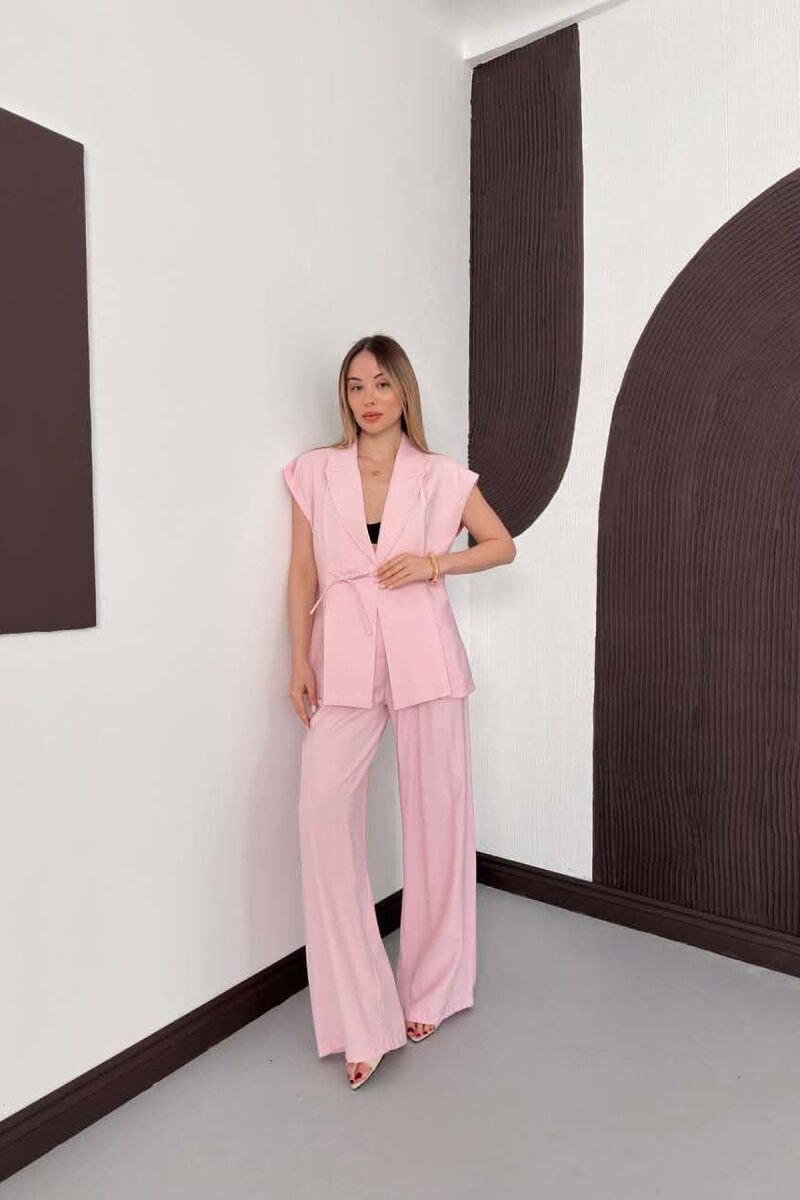 ONE COLOR VEST + TROUSERS WOMAN SET PINK/ROZE - 2