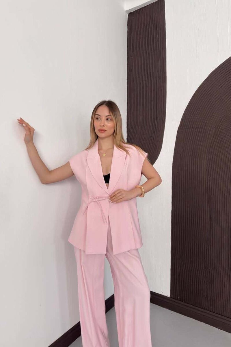 ONE COLOR VEST + TROUSERS WOMAN SET PINK/ROZE - 3
