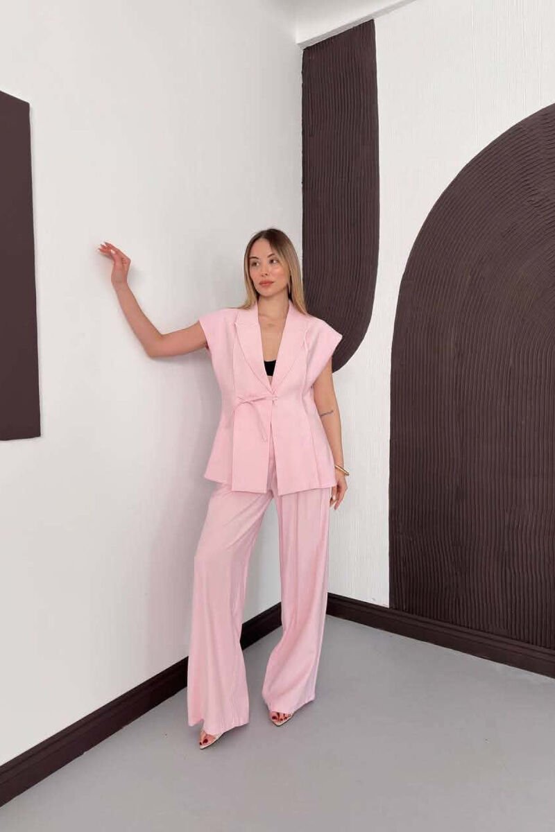 ONE COLOR VEST + TROUSERS WOMAN SET PINK/ROZE - 4