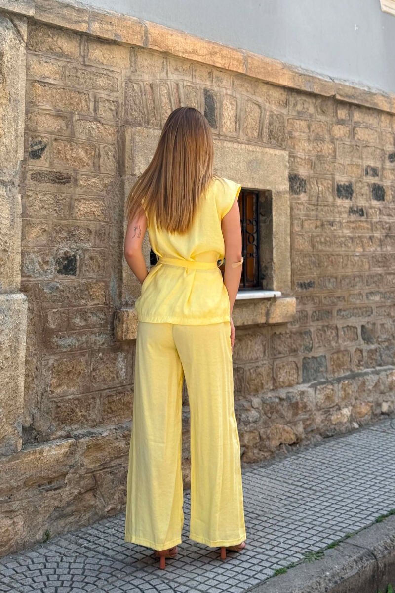 ONE COLOR VEST + TROUSERS WOMAN SET YELLOW/E VERDHE - 2