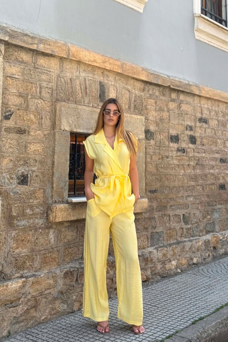 ONE COLOR VEST + TROUSERS WOMAN SET YELLOW/E VERDHE - 3