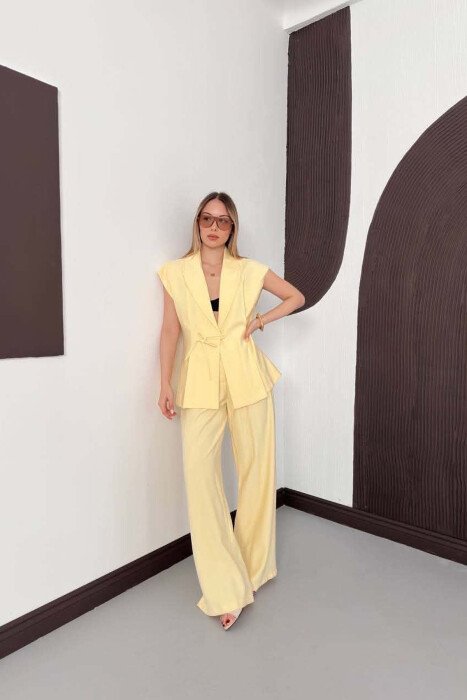 ONE COLOR VEST + TROUSERS WOMAN SET YELLOW/E VERDHE - 2