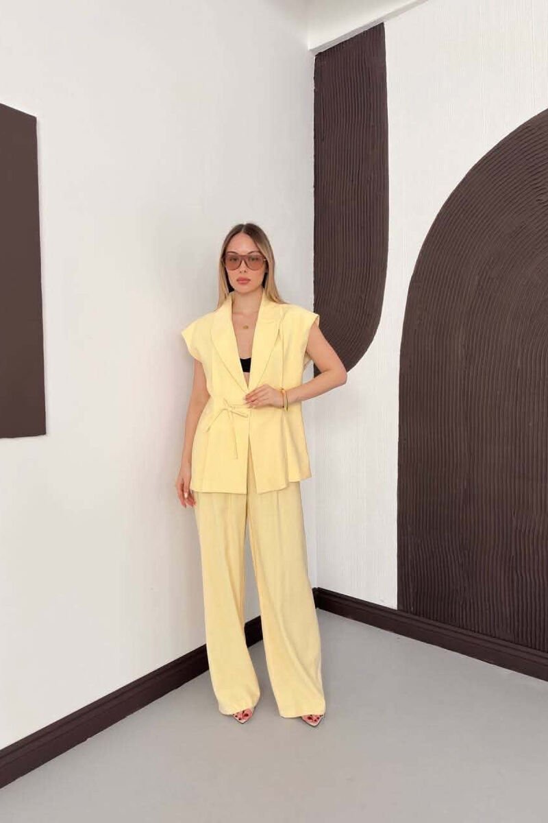 ONE COLOR VEST + TROUSERS WOMAN SET YELLOW/E VERDHE - 4