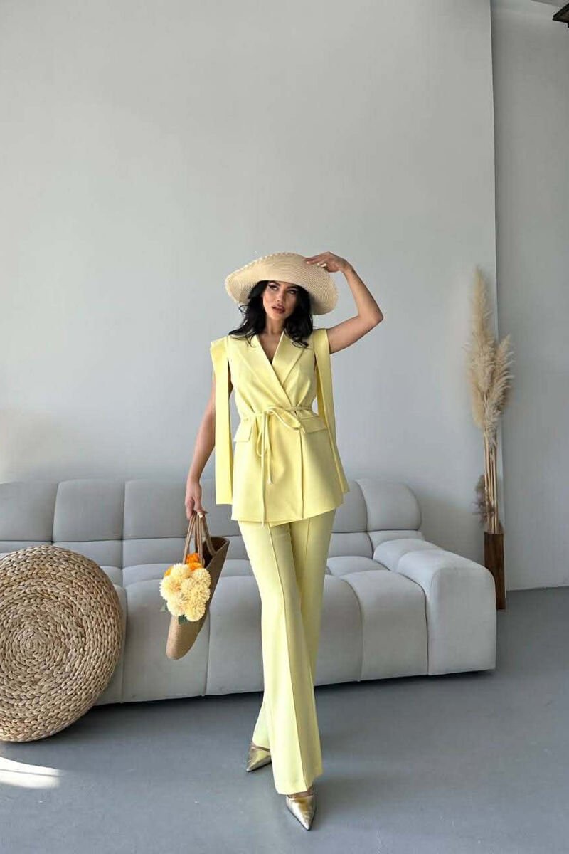 ONE COLOR VEST + TROUSERS WOMAN SET YELLOW/E VERDHE - 1