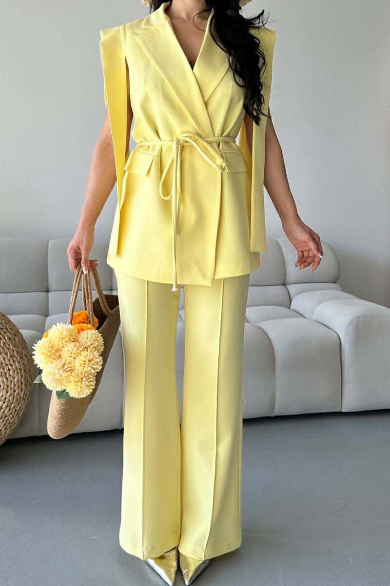 ONE COLOR VEST + TROUSERS WOMAN SET YELLOW/E VERDHE - 2