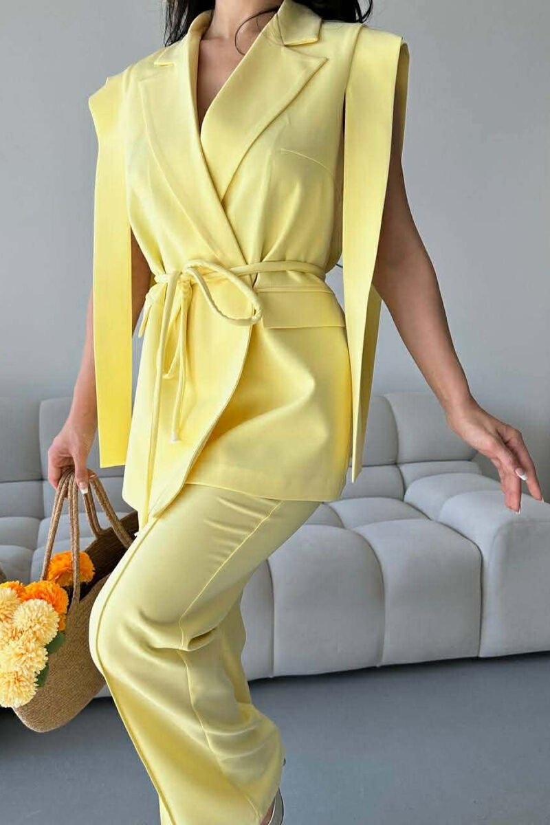 ONE COLOR VEST + TROUSERS WOMAN SET YELLOW/E VERDHE - 4
