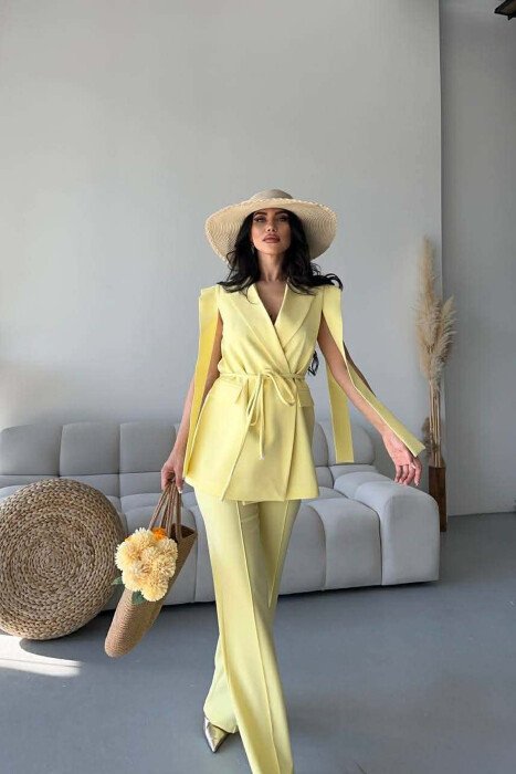 ONE COLOR VEST + TROUSERS WOMAN SET YELLOW/E VERDHE - 7