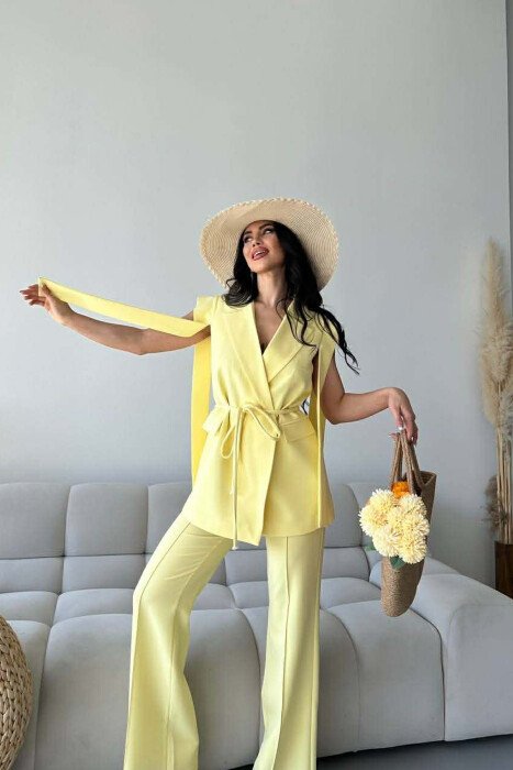ONE COLOR VEST + TROUSERS WOMAN SET YELLOW/E VERDHE - 8