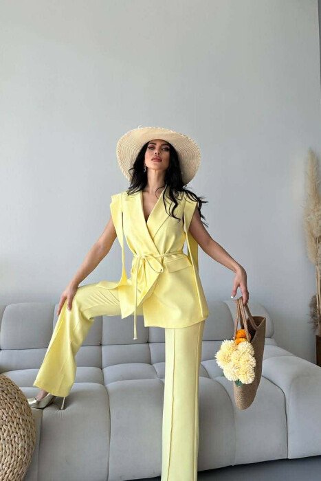 ONE COLOR VEST + TROUSERS WOMAN SET YELLOW/E VERDHE - 9