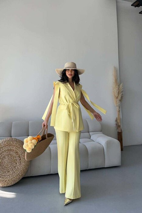 ONE COLOR VEST + TROUSERS WOMAN SET YELLOW/E VERDHE - 10