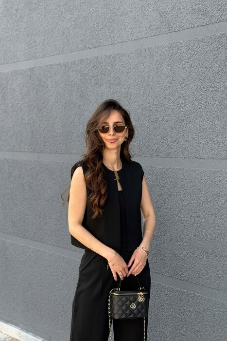 ONE COLOR VEST+ TROUSERS WOMEN SET BLACK/ E ZEZE - 3