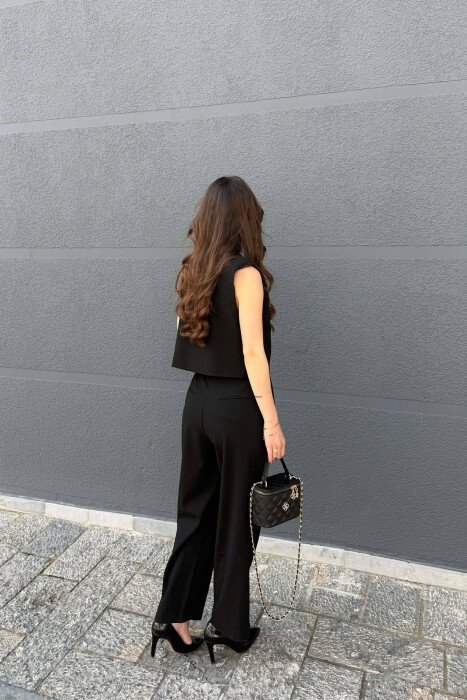 ONE COLOR VEST+ TROUSERS WOMEN SET BLACK/ E ZEZE - 4