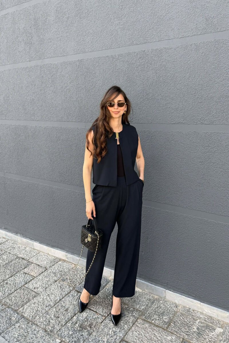 ONE COLOR VEST+ TROUSERS WOMEN SET BLUE/BLU - 1