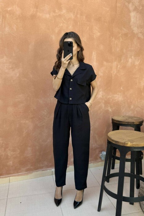 ONE COLOR VEST+TROUSERS WOMEN SET BLACK/ E ZEZE - 2