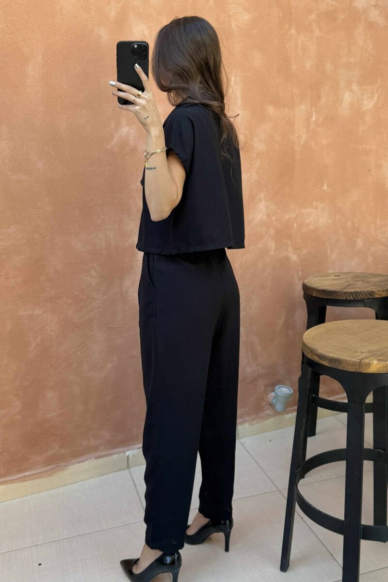 ONE COLOR VEST+TROUSERS WOMEN SET BLACK/ E ZEZE - 4