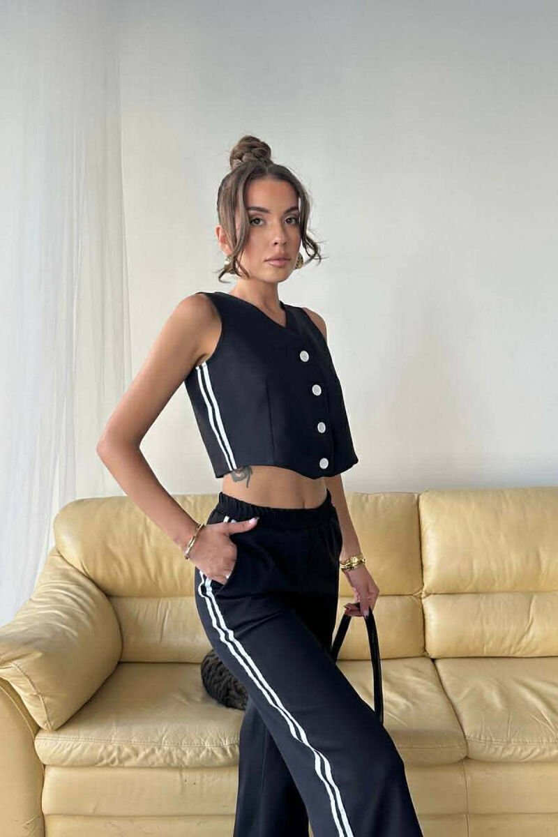 ONE COLOR VEST+TROUSERS WOMEN SET BLACK/ E ZEZE - 3