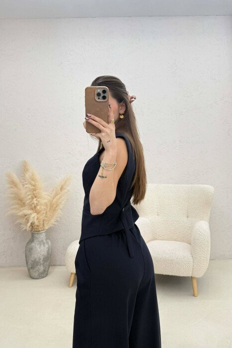 ONE COLOR VEST+TROUSERS WOMEN SET BLUE/BLU - 2