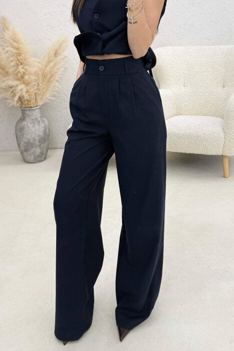 ONE COLOR VEST+TROUSERS WOMEN SET BLUE/BLU - 4