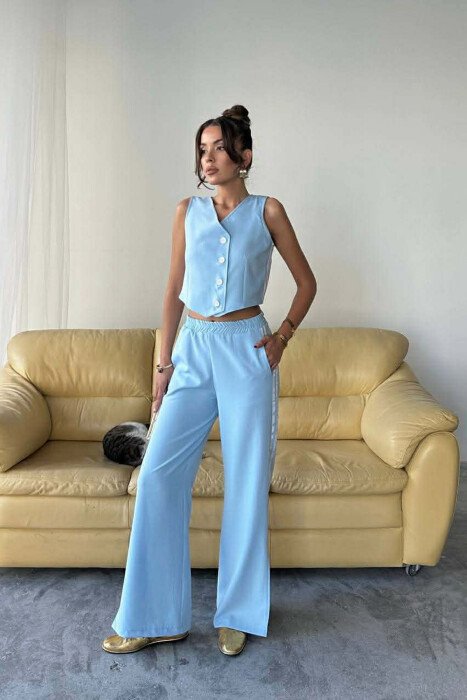 ONE COLOR VEST+TROUSERS WOMEN SET LIGHTBLUE/BZ - 6