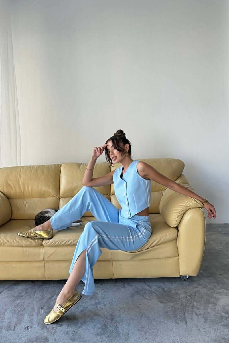 ONE COLOR VEST+TROUSERS WOMEN SET LIGHTBLUE/BZ - 8