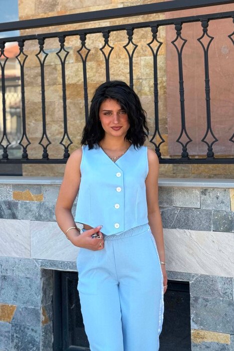 ONE COLOR VEST+TROUSERS WOMEN SET LIGHTBLUE/BZ - 3