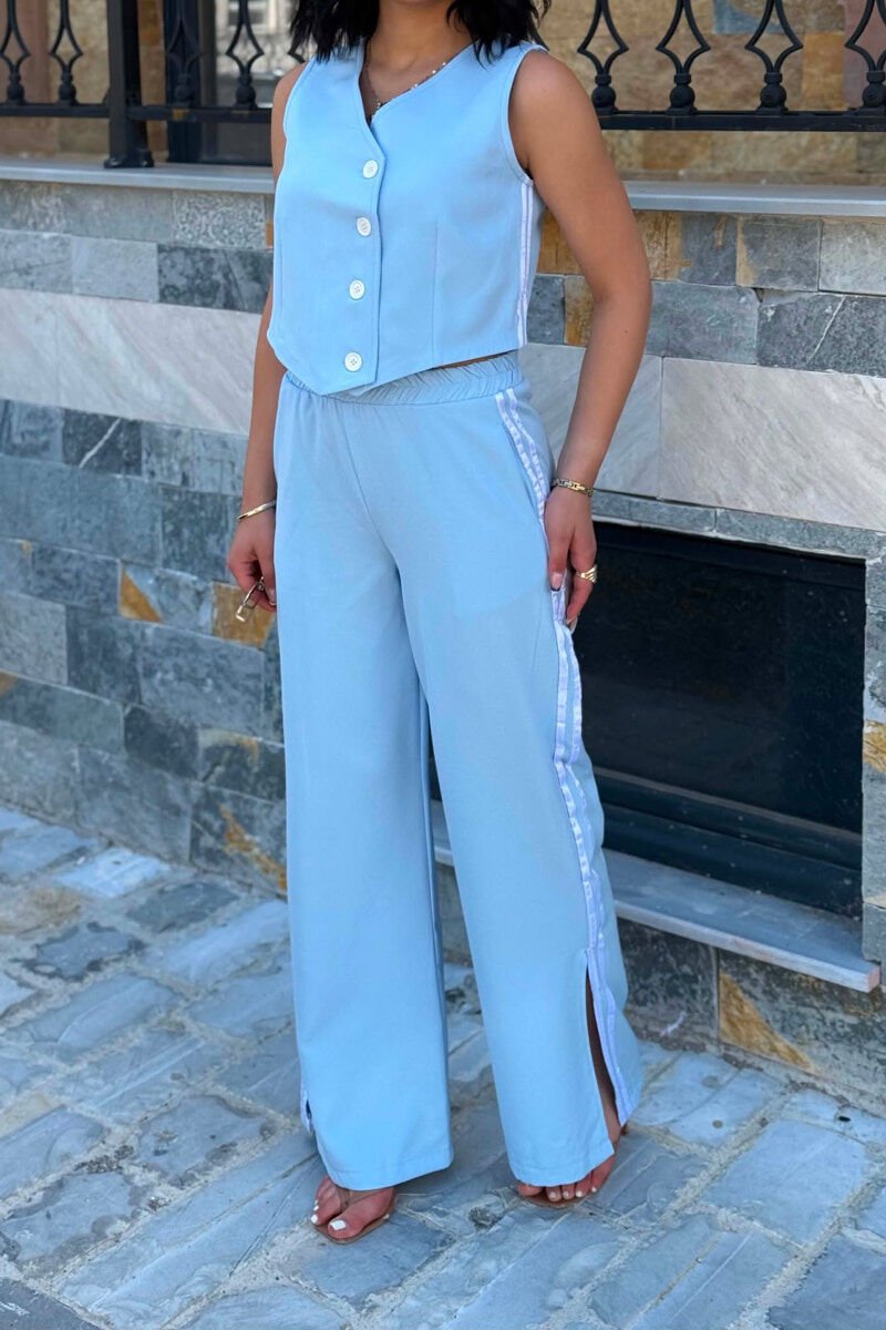 ONE COLOR VEST+TROUSERS WOMEN SET LIGHTBLUE/BZ - 4