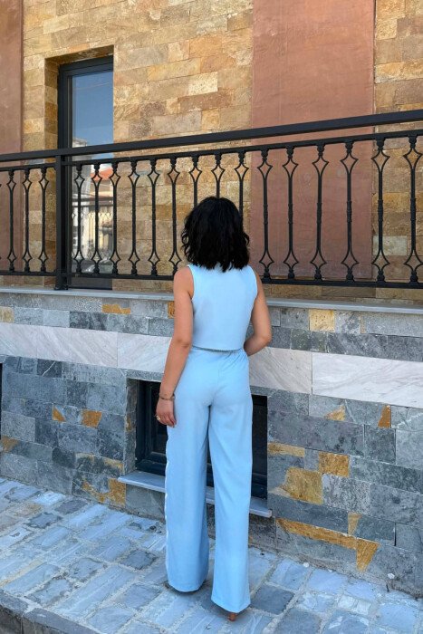 ONE COLOR VEST+TROUSERS WOMEN SET LIGHTBLUE/BZ - 5
